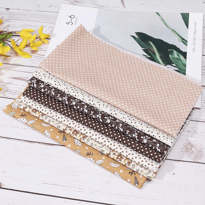 7Pcs 50 X 50Cm DIY Handmade Pure Cotton Fabrics Patchwork Cloth Group Cotton Cloth DIY Flower Pattern Manual Cloth