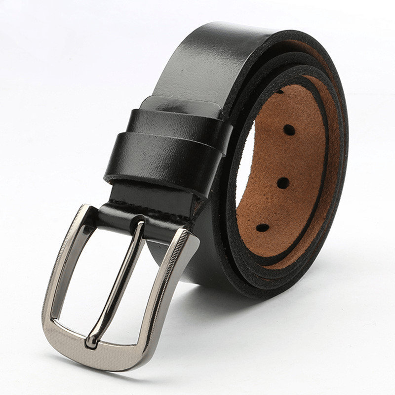 Men'S Explosive Leather Simple Retro Pin Buckle Belt