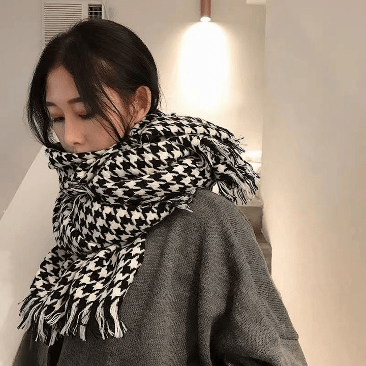 Imitated Wool All-Match Double-Sided Autumn and Winter Thickened Warm Scarf