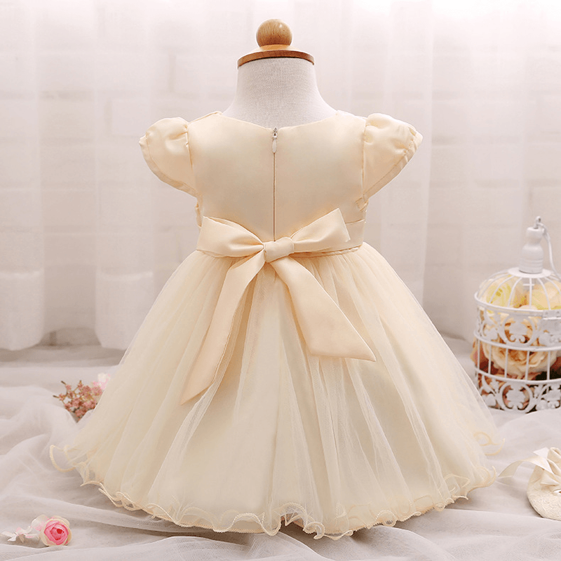 New Flower Lace Baby Skirt, Baby Baby Bright Pearl Children'S Dress, European and American Children'S Dress Wholesale