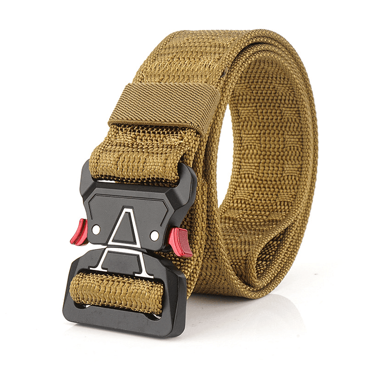 125Cm Men 3.8Cm Width Nylon Waist Belts Tactical Belt Quick Release Inserting Buckle Waist Belt