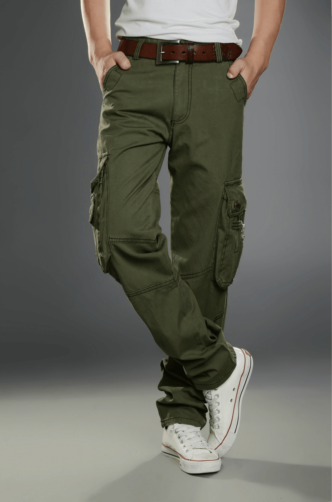 Spring and Autumn Foreign Trade Men'S Workwear Pure Cotton New Casual Pants Men'S Multi-Pocket Workwear Pants Sports Cross-Border Communication