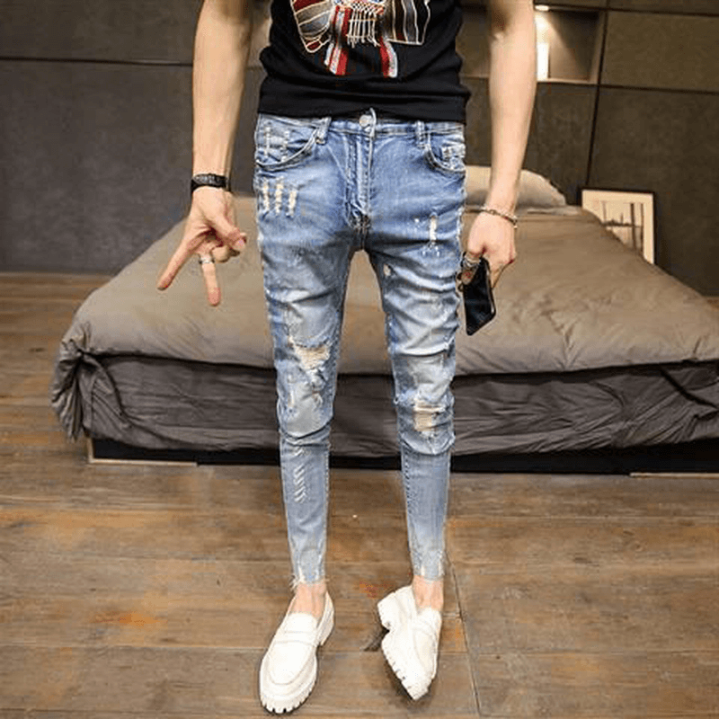 Men'S Fashion Trend Jeans Nine Points