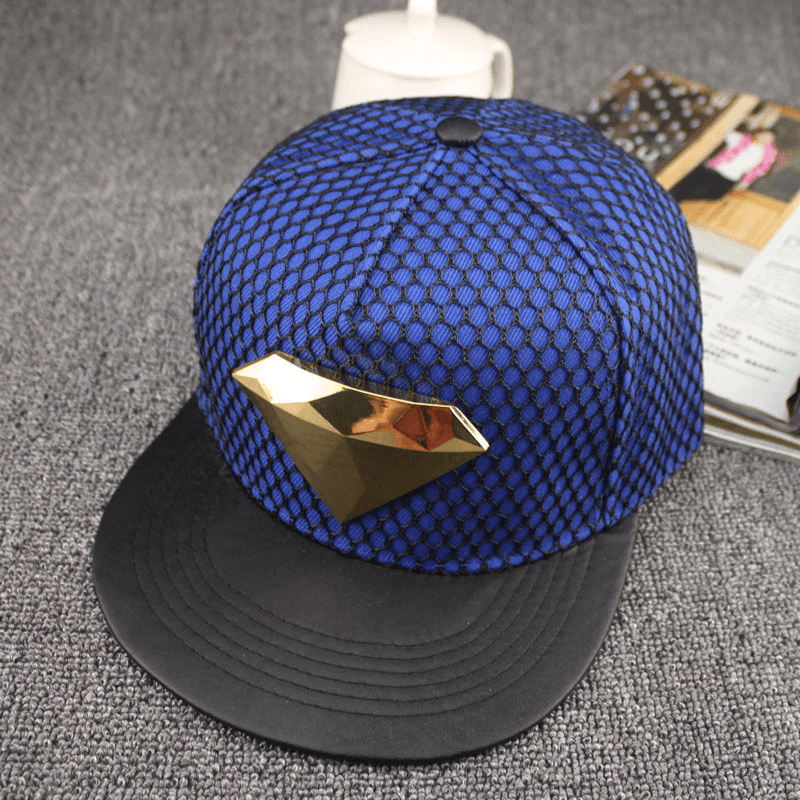 European and American Diamond New Mesh Flat Brim Hat