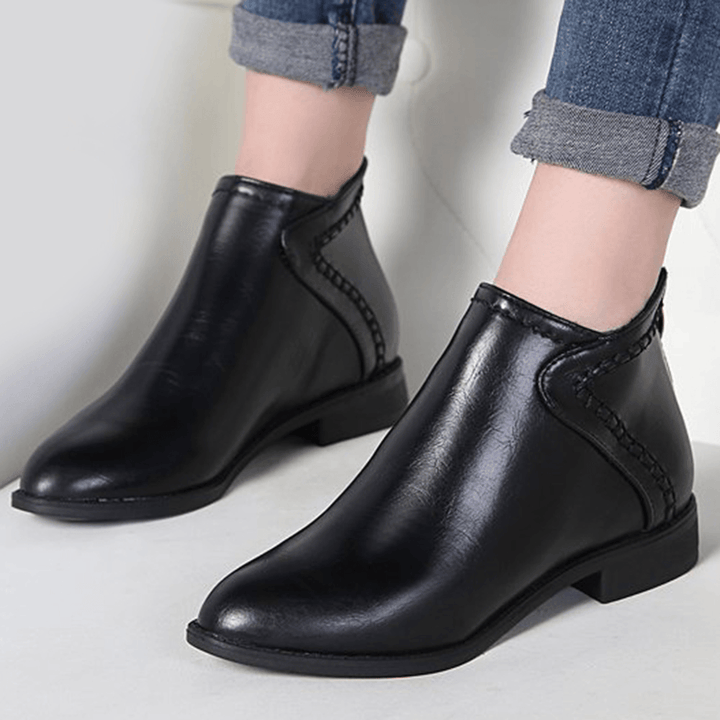 Women Casual Comfy Zipper Ankle Boots