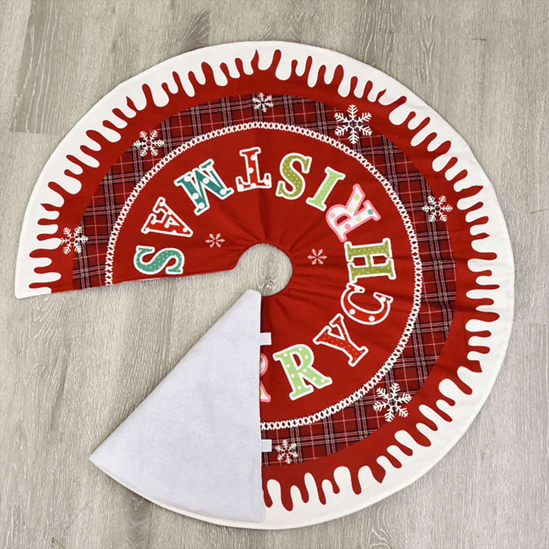 2020 Christmas Decor 87Cm Christmas Tree Skirt Mat Edge Border round Mat Carpet for Home Living Room Decoration