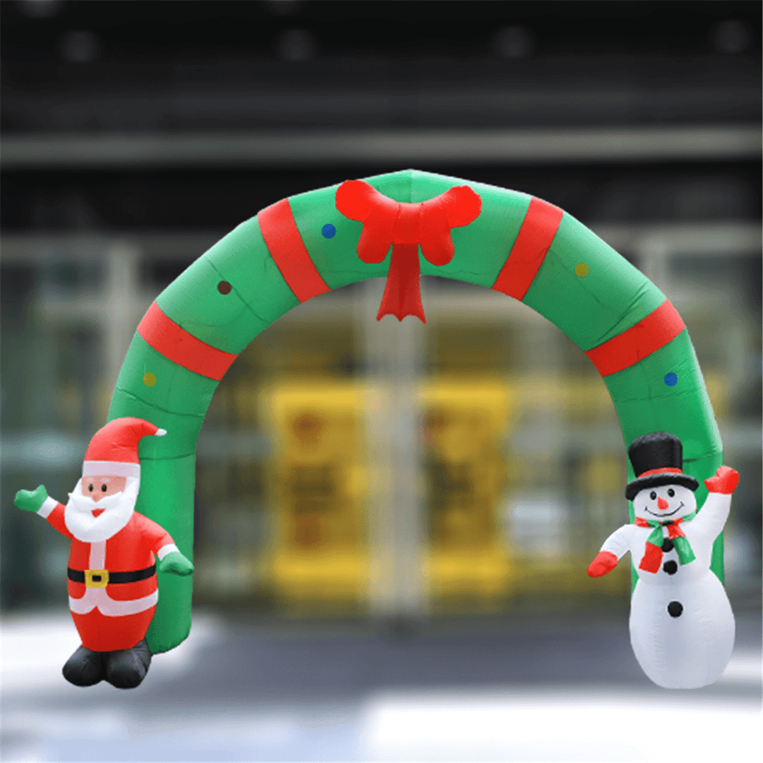 250Cm Huge Inflatable Christmas Arch Archwaysanta Snowman Indoor Outdoor Decorations