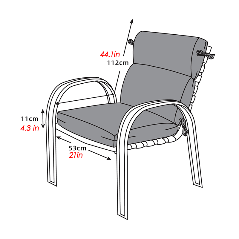 High Back Recliner Cushion One-Piece Cushion Solid Color Waterproof Sunscreen Chair Pad for Furniture