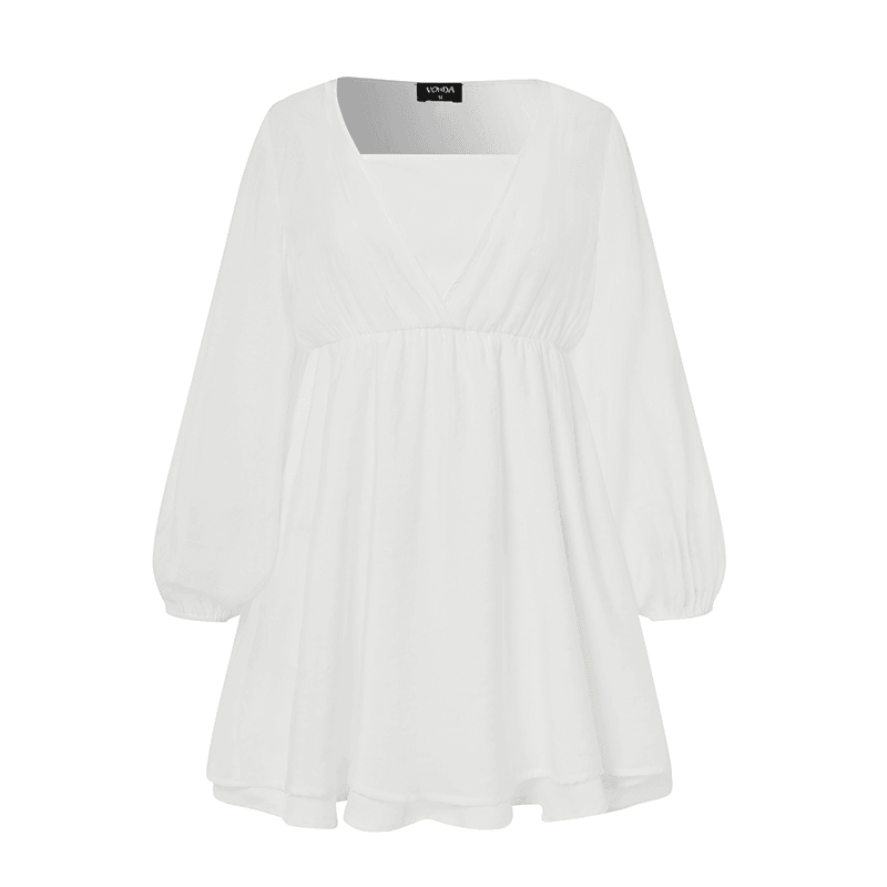 Pleating Solid Casual Summer Holiday Dress for Women