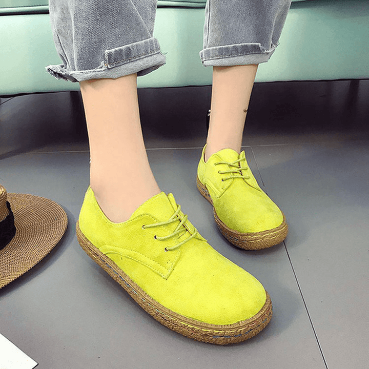 US Size 5-11 Women Lace up Casual round Toe Comfortable Flat Loafers