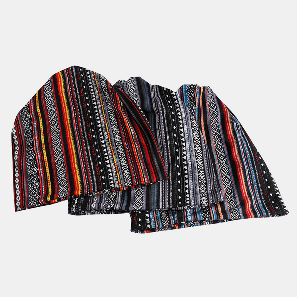 Women Cotton Multi-Purpose Printing Beanie Cap Neck Gaiter Face Shield Hats Bandana