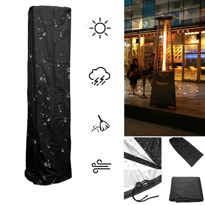 221Cm Patio Heater Cover Waterproof Dustproof Stand-Up Heater Protector Outdoor Garden