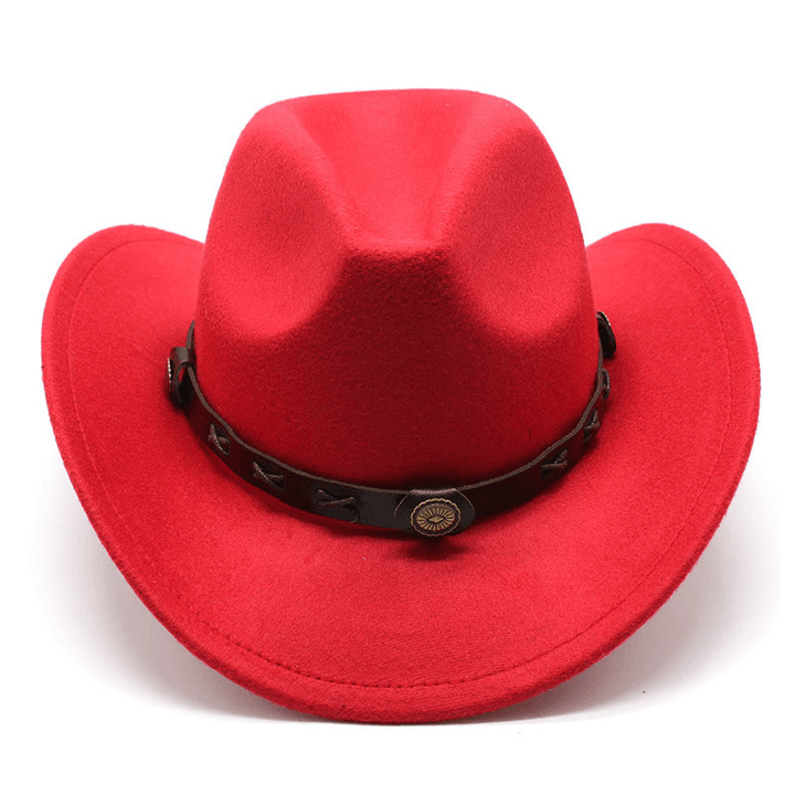 European and American Style Western Cowboy Hat Cross-Border Autumn and Winter Woolen Jazz Hat