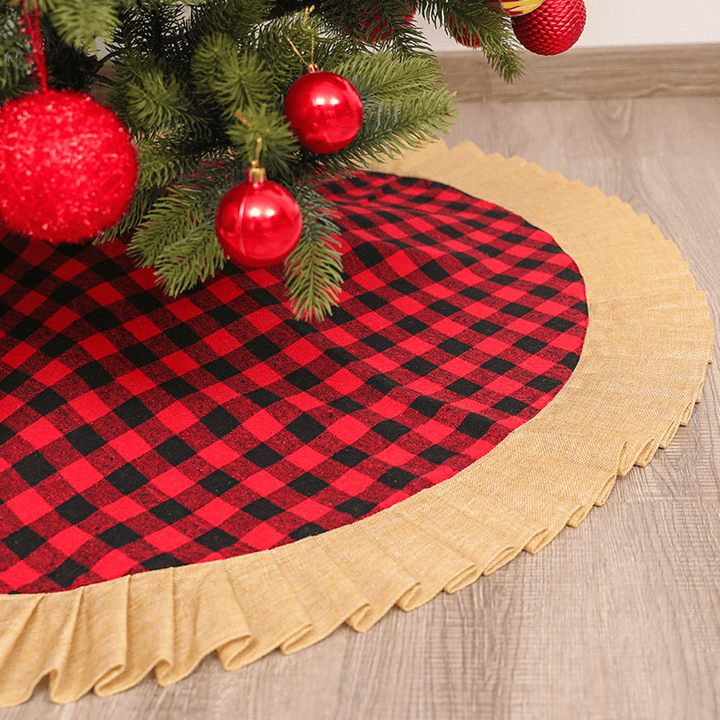 120Cm Christmas Tree Skirt Aprons New Year Xmas Tree Carpet Foot Cover Red round Carpet for Merry Christmas Decoration