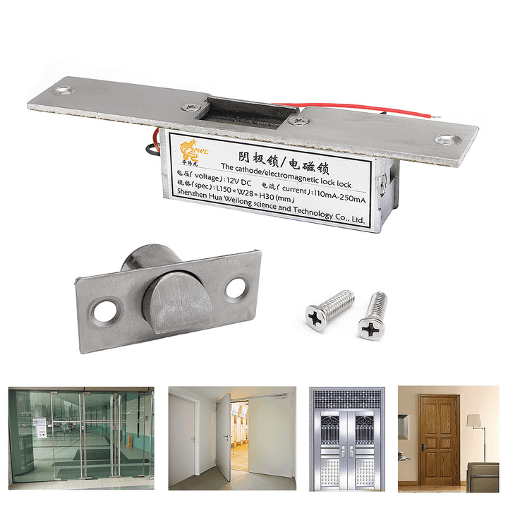 12V Electric Strikes Lock Fail Safe NC Cathode for Access Control Wood Metal Door