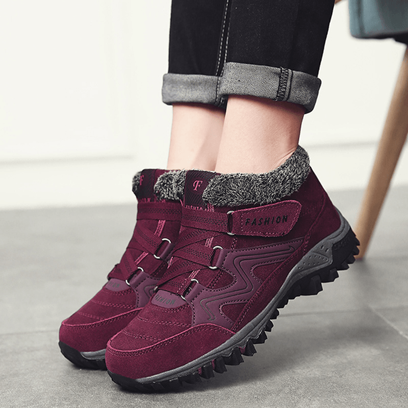 Large Size Women Non Slip Hook Loop Casual Ankle Boots