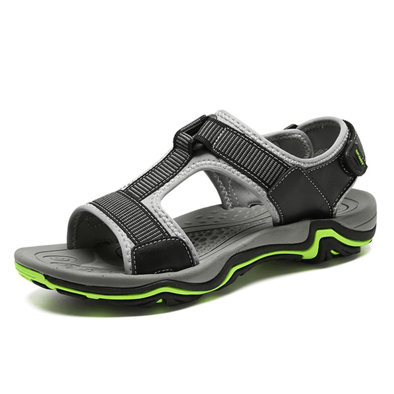 Men Open Toe Hook Loop Wear Resistance Outsole Breathable Sandals Shoes