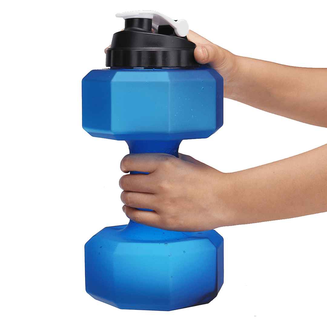 2.5L Water Bottle Multifunction Sport Drink Bottle Fitness Dumbbell Frosted Water Kettles