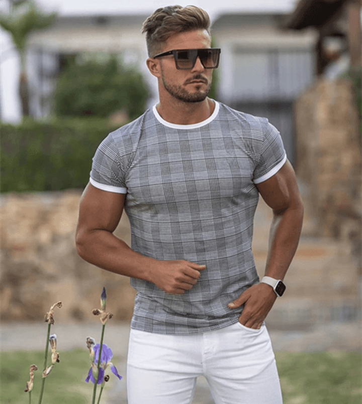 Men'S Short-Sleeved round Neck Casual Fitness Quick-Drying T-Shirt