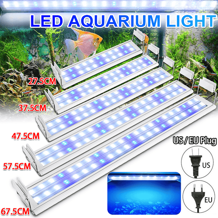 3/5/7/9W 220V US Plug Fish Tank Lamp LED Energy-Saving Blue+White Light Line Switch