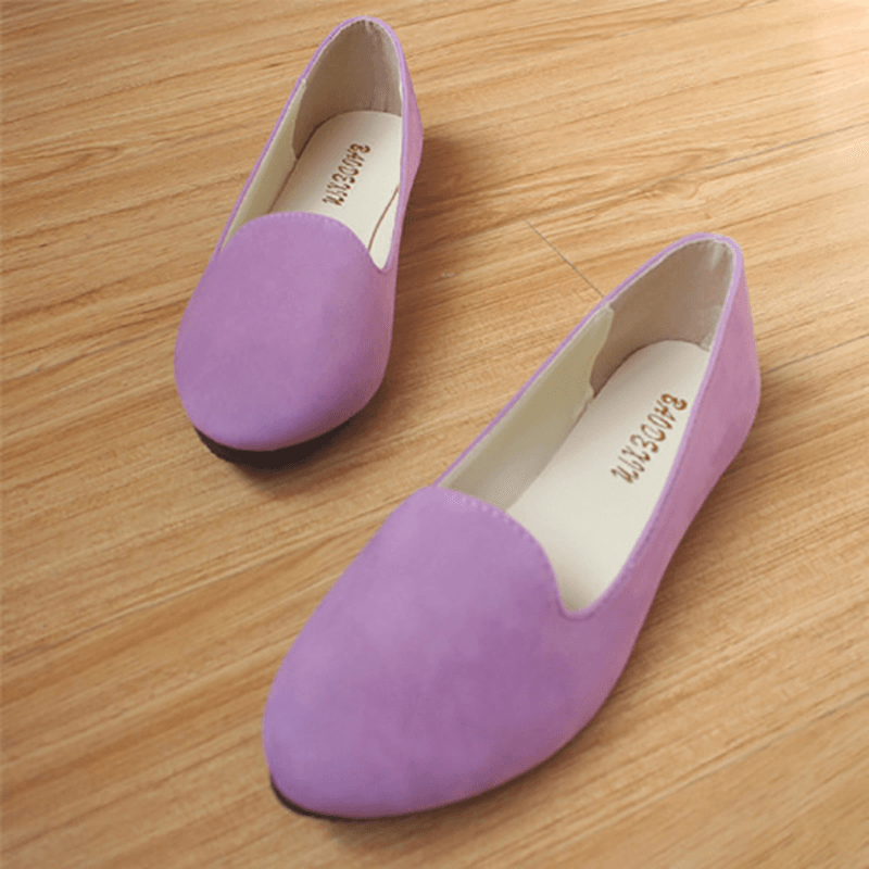 US Size 5-11 Women Flats Comfortable Casual Slip on Pointed Toe Suede Flat Loafers Shoes