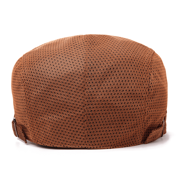 Men Polyester Mesh Breathable Beret Hat Ivy Newsboy Caps