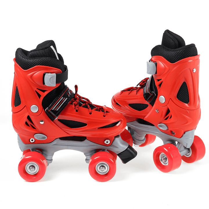 Kids Adjustable Roller Skates Double Line Skates for Children Two Line Skating Shoes with PVC 4 Wheels