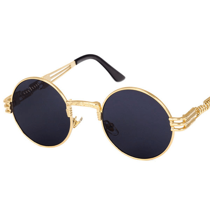 Women Classic Gothic round Steampunk Sunglasses