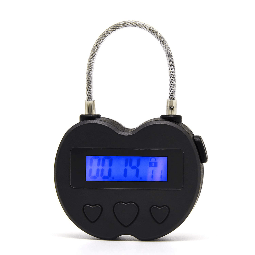 USB Rechargeable Time Out Padlock Max Timing Lock Digital Timer Alarming Padlock W/ LCD Display Screen - MRSLM