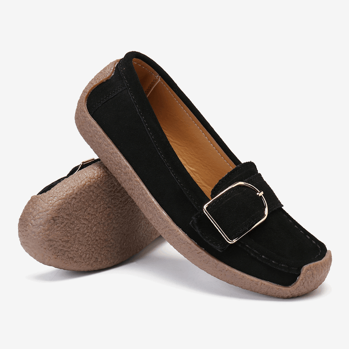 Women Soft Sole Buckle Breathable Casual Slip on Flats