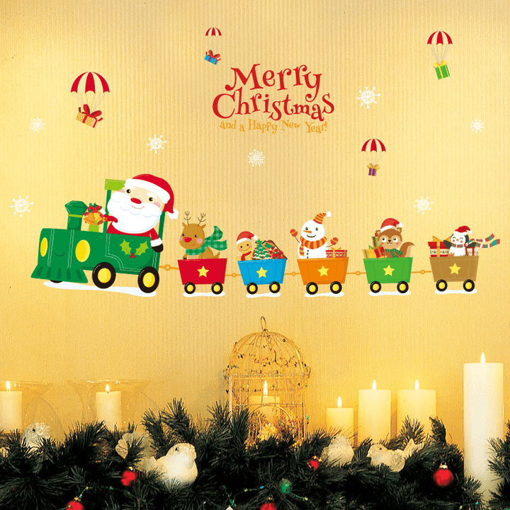 Miico SK6037 Christmas Decoration for Cartoon Wall Sticker PVC Removable Christmas Party