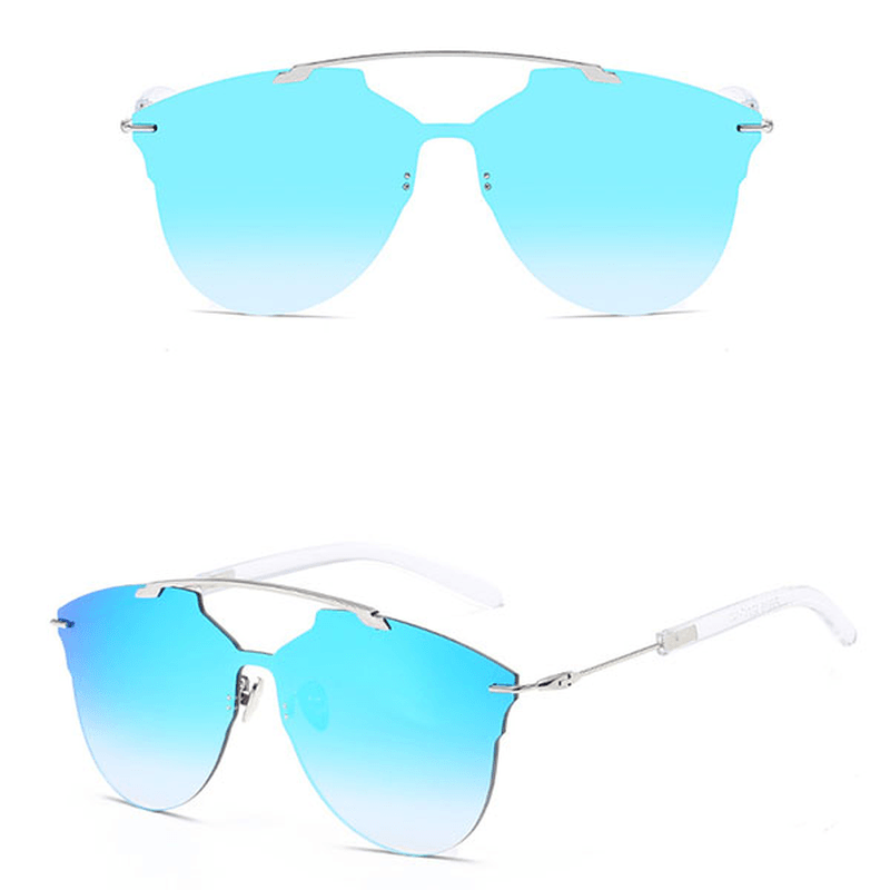 Men Women Thin Metal Frame Sunglasses Casual Outdoor Anti-Uv HD Eyeglaases