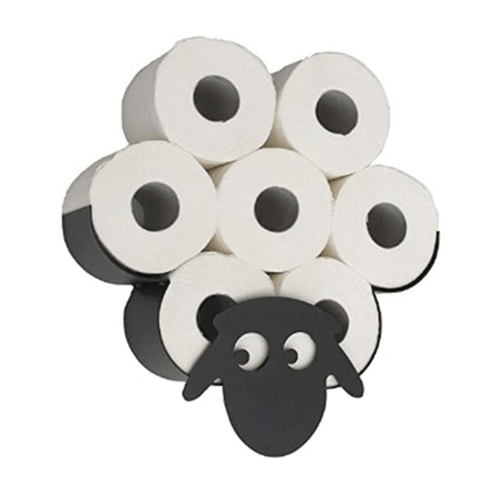 Black Sheep Toilet Roll Holder Paper Bathroom Free Standing Metal Storage Shelf