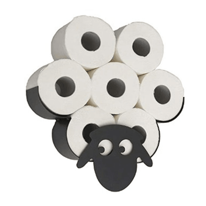 Black Sheep Toilet Roll Holder Paper Bathroom Free Standing Metal Storage Shelf