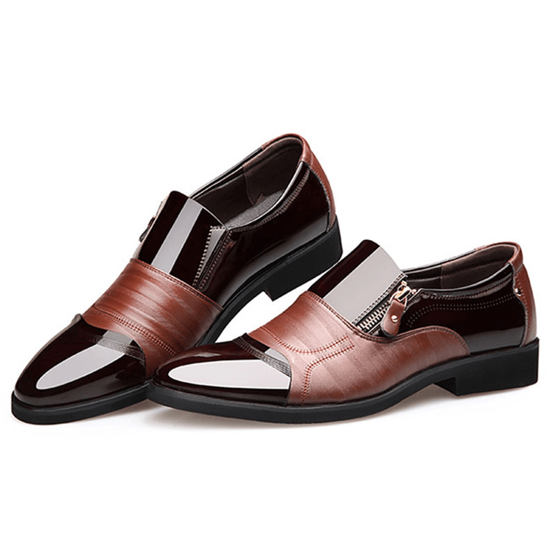 Men Comfy Pointed Toe Leather Business Formal Shoes