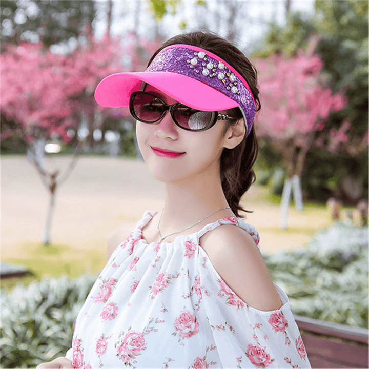 Women Summer Lace Adjustable Sunscreen Visor Sun Cap - MRSLM