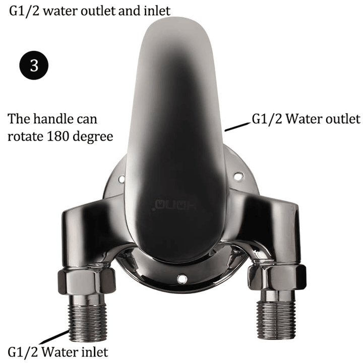 Bathroom Copper Unfold Install Water Heater Mixing Valve Hot and Cold Water Faucet Switch - MRSLM