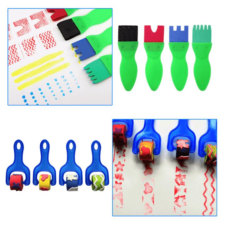 27Pcs Drawing Stamp Painting Pen Sponge Brushes Storage Bag Set Children Toys Gift