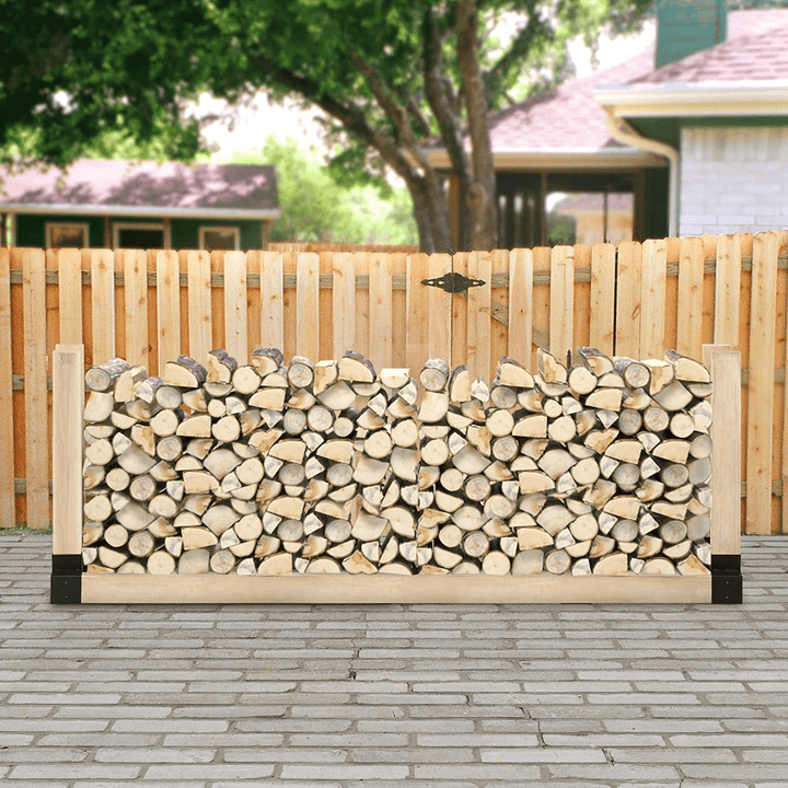 Kingso Firewood Rack Bracket with Screws Heavy Duty Firewood Holder Adjustable Length Log Wood Rack Fireplace Wood Storage Holder