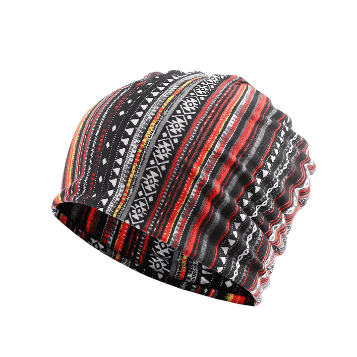 Women Cotton Multi-Purpose Printing Beanie Cap Neck Gaiter Face Shield Hats Bandana - MRSLM