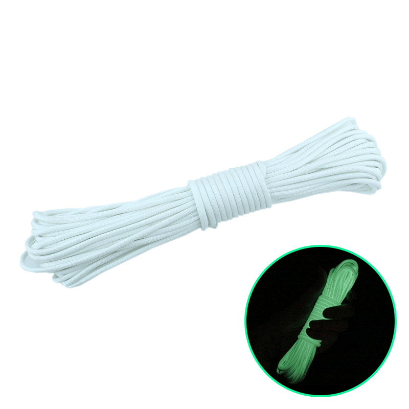 Nylon 20M Fluorescent Climbing Camping Tent Rope 9 Strands Luminous High-Strength Paracord