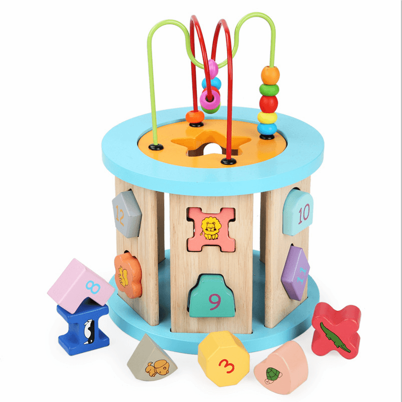 Children around the Bead Treasure Box Multi-Function Game String Beads