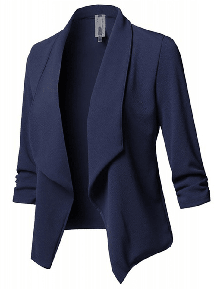 Women Solid Color Shawl Collar Elegant Blazers