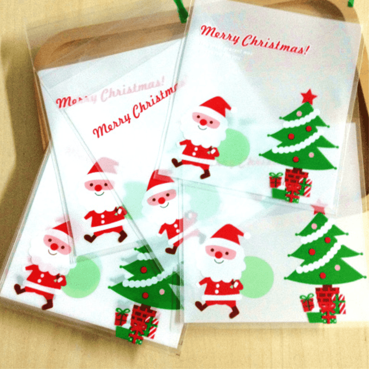 100Pcs Christmas Biscuit Candy Gift Cookie Sweet Present Bag - MRSLM