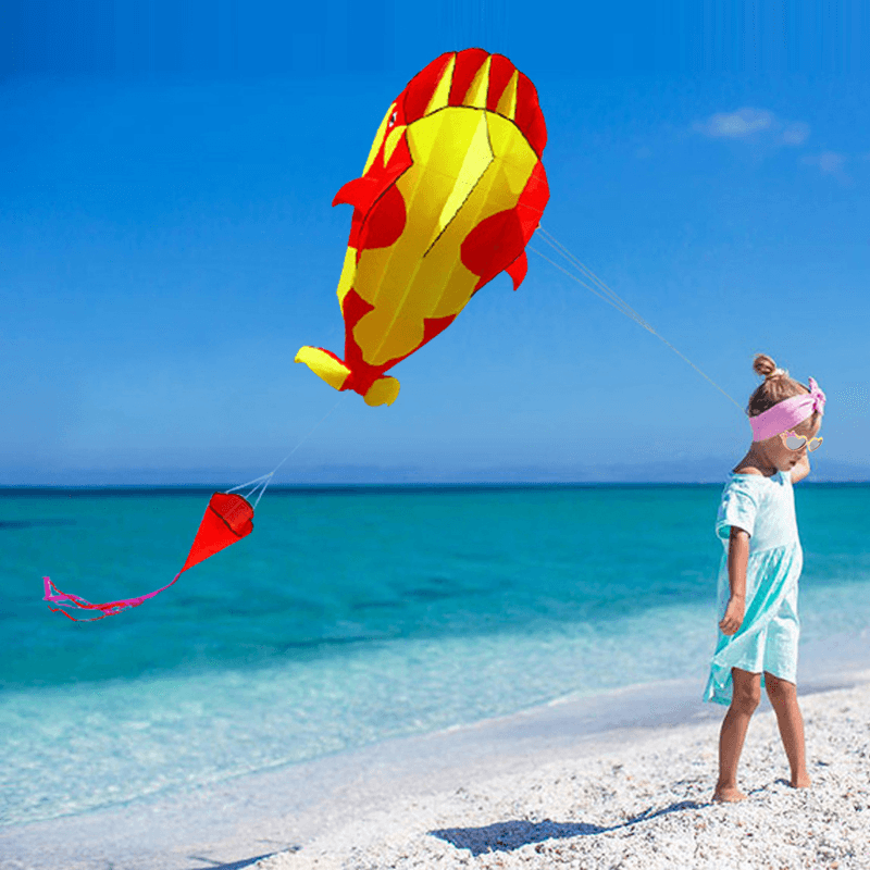 Outdoor 3D Large Kite Whale Software Beach Kite Cartoon Animal Kites Single Line Frameless Huge with Handle Gift for Kids Adult Family