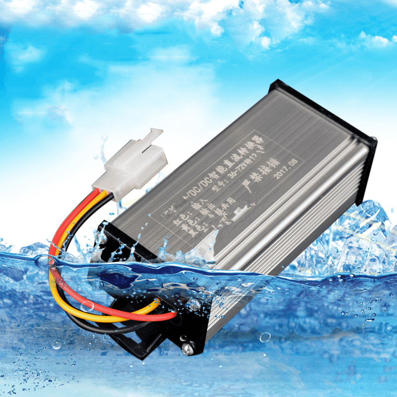 BIKIGHT 36V/48V/60V/64V/72V to 12V10A DC Converter Adapter for Electric Car Battery Power Supply