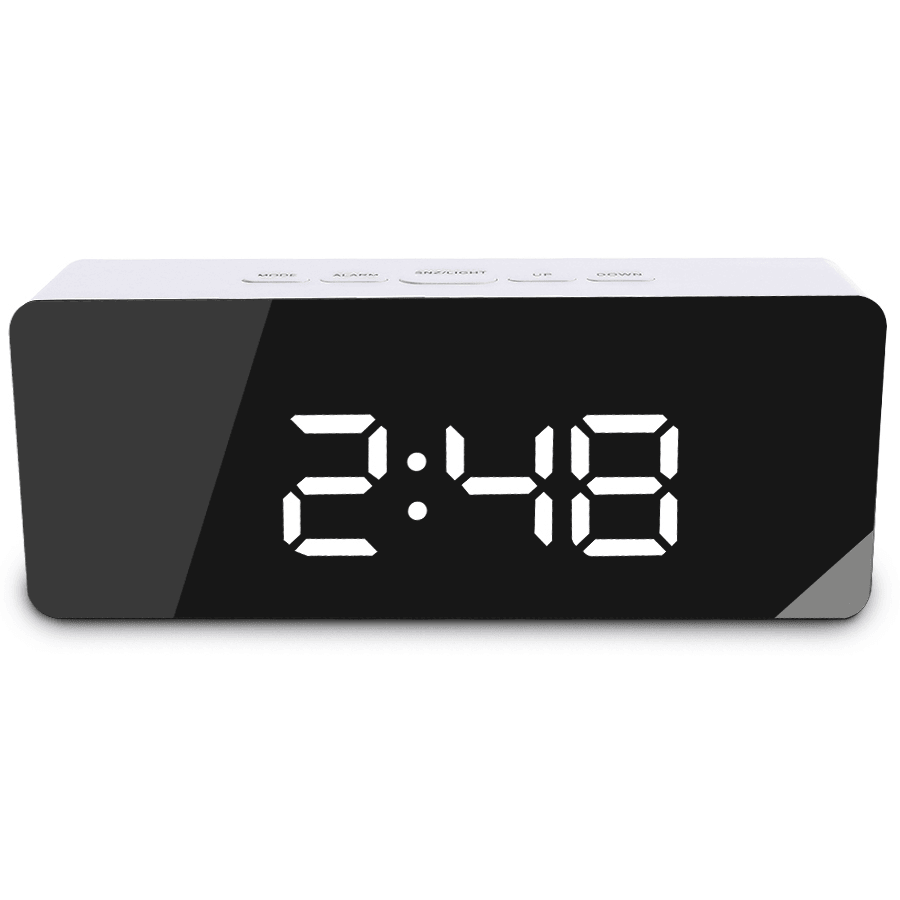 [2019 Third Digoo Carnival] Digoo DG-DM1 Wireless USB Mirror LED Digital Therometer Temperature Night Mode Black Alarm Clock