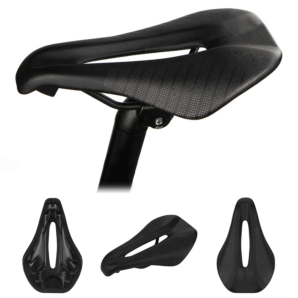 GUB 1218 Carbon Fiber+Leather Breathable Bicycle Saddle Comfort Lightweight Cycling Seat Cushion Pads for MTB Road Bike