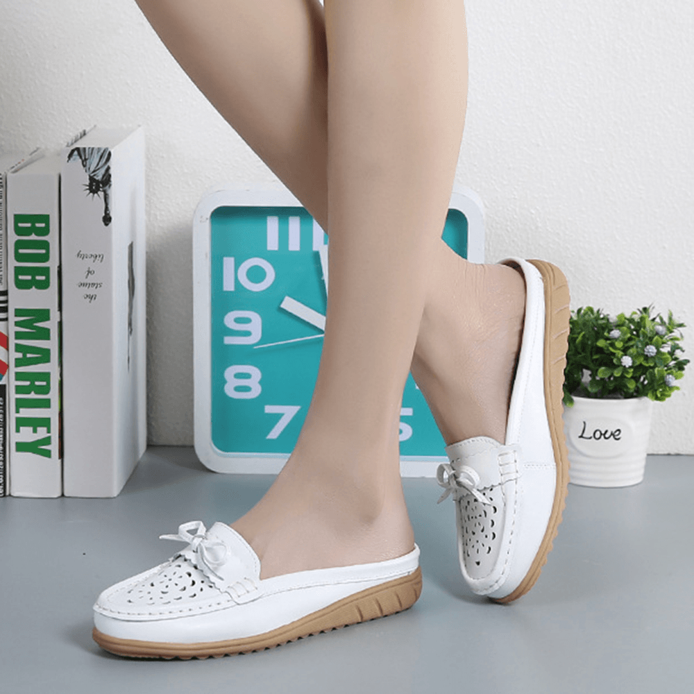 US Size 5-12 Women Casual Soft Hollow Flats Slippers