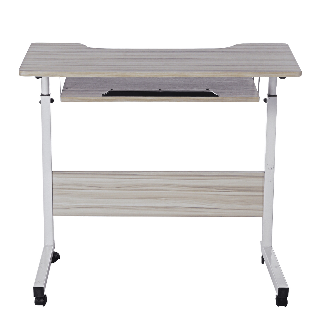 Mobile Rolling Computer Laptop Desk Bedside Workstation Height Adjustable Table Shelf